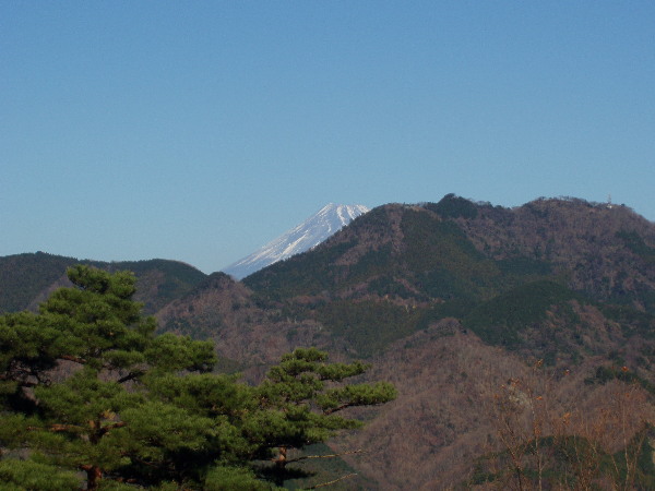 背後に富士山